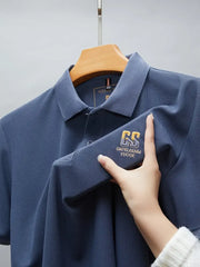 Gentlemen’s Signature Polo T-Shirt – Premium Knit Texture with GS Embroidery