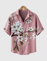 Blossom Breeze Shirt – Sakura-Inspired Floral Print on Soft Pink