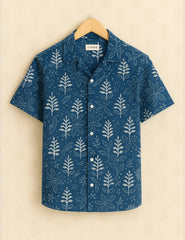 Indigo Forest Vibe Men’s Half Sleeve Shirt GenZ Edition