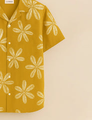 Sunny Bloom Mustard Half Sleeve Shirt GenZ Edition