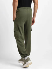 Men’s Korean Military Green Cargo Joggers – Relaxed Fit, Streetwear Style with Multiple Utility Pockets & Adjustable Drawstring Hem