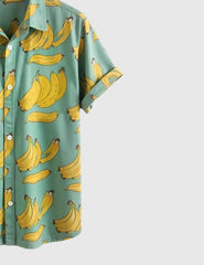 Peel Good Vibes Banana Print Men's Summer Shirt – Playful & Bold Style