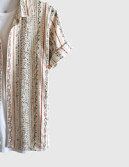 Boho Breeze Men's Tribal Stripe Shirt – Effortless Cool with Cultural Flair