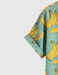 Peel Good Vibes Banana Print Men's Summer Shirt – Playful & Bold Style