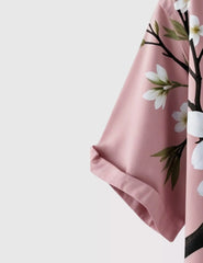 Blossom Breeze Shirt – Sakura-Inspired Floral Print on Soft Pink