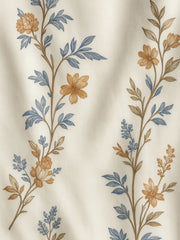 Korean Fit Co-ord – Soft Floral Shirt with Earth-Tone Trousers