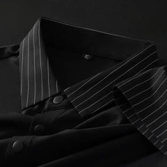 Elegant Polo T-Shirt with Vertical Stripe Collar & Cuff Detailing – Classy Urban Look for Men