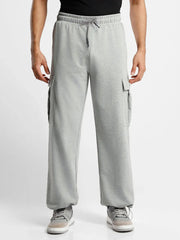 Men’s Korean Light Grey Cargo Joggers – Relaxed Fit, Streetwear Style with Multiple Utility Pockets & Adjustable Drawstring Hem