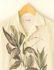 Nature Canvas Beige Printed Half Sleeve Shirt GenZ Edition