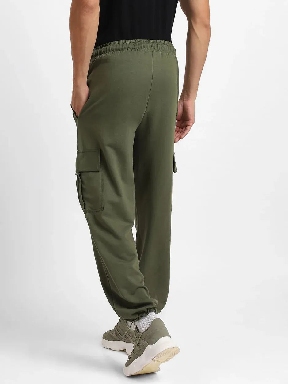 Men’s Korean Military Green Cargo Joggers – Relaxed Fit, Streetwear Style with Multiple Utility Pockets & Adjustable Drawstring Hem