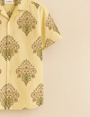 Cultural Bloom Beige Half Sleeve Shirt GenZ Edition