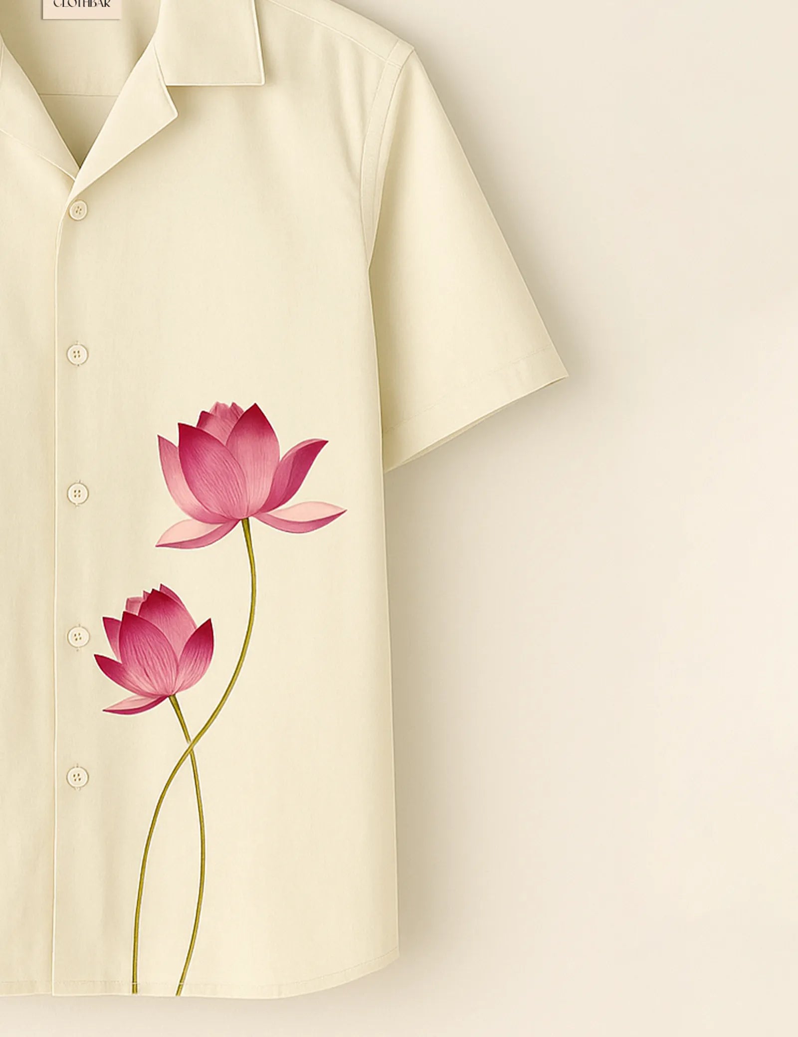 Serene Lotus Design Printed Half Sleeve Shirt GenZ Edition