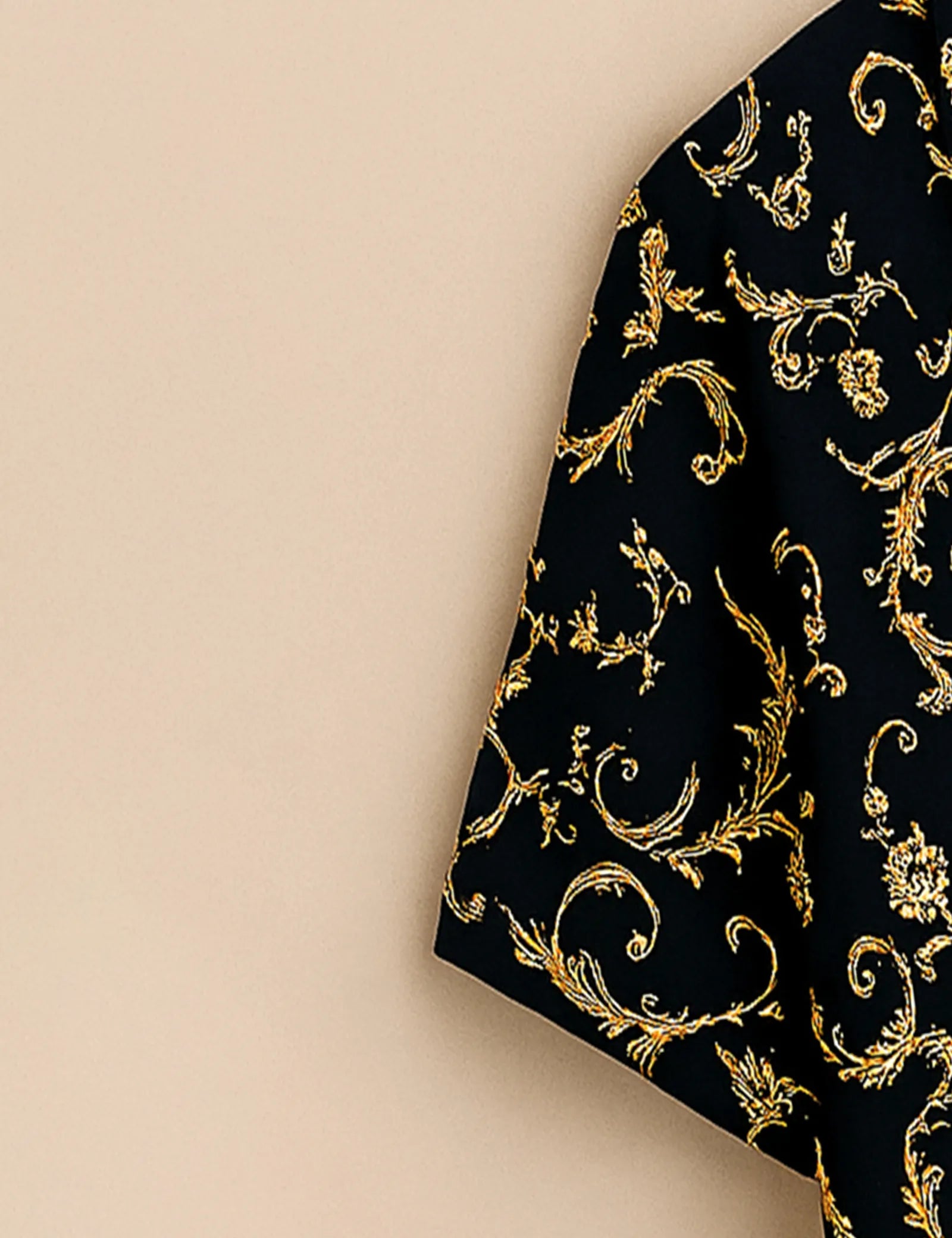 Black Regal Swirl Design Men’s Half Sleeve Shirt GenZ Edition