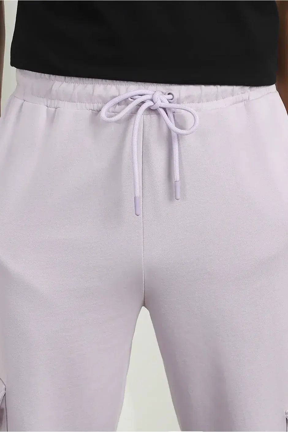 Men’s Korean Lavender Cargo Joggers – Relaxed Fit, Streetwear Style with Multiple Utility Pockets & Adjustable Drawstring Hem